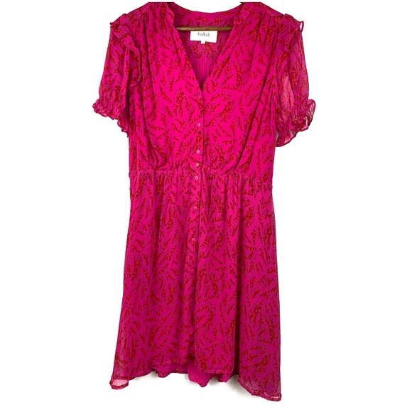 ba&sh matcha floral printed dress in fuchsia - Picture 2 of 5